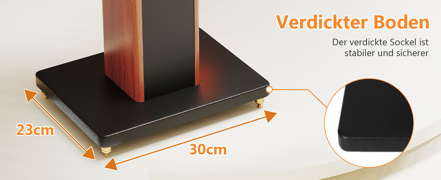 Стійки під колонки Holz Braun Schwarz, 70 см – Преміум стійкі для дому та студії з прихованою проводкою