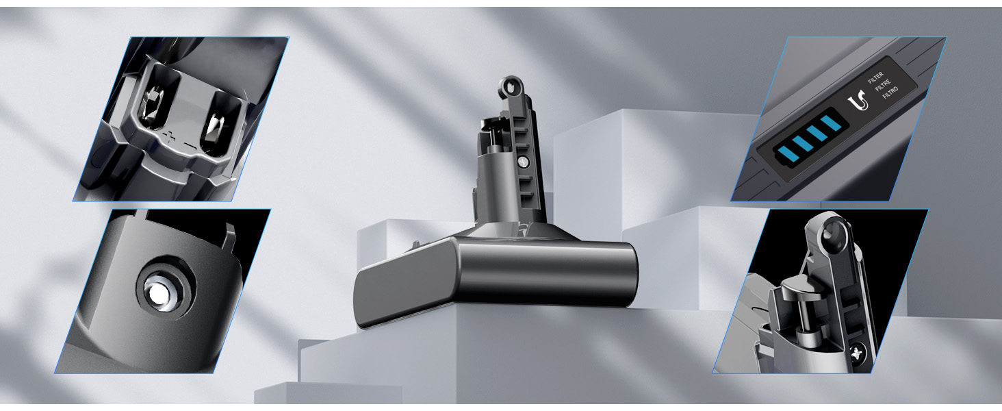 Акумулятор Morpilot V7 8000mAh для пилососа Dyson V7 SV11 Animal, Motorhead, Pro, Trigger, Fluffy + 3 фільтри