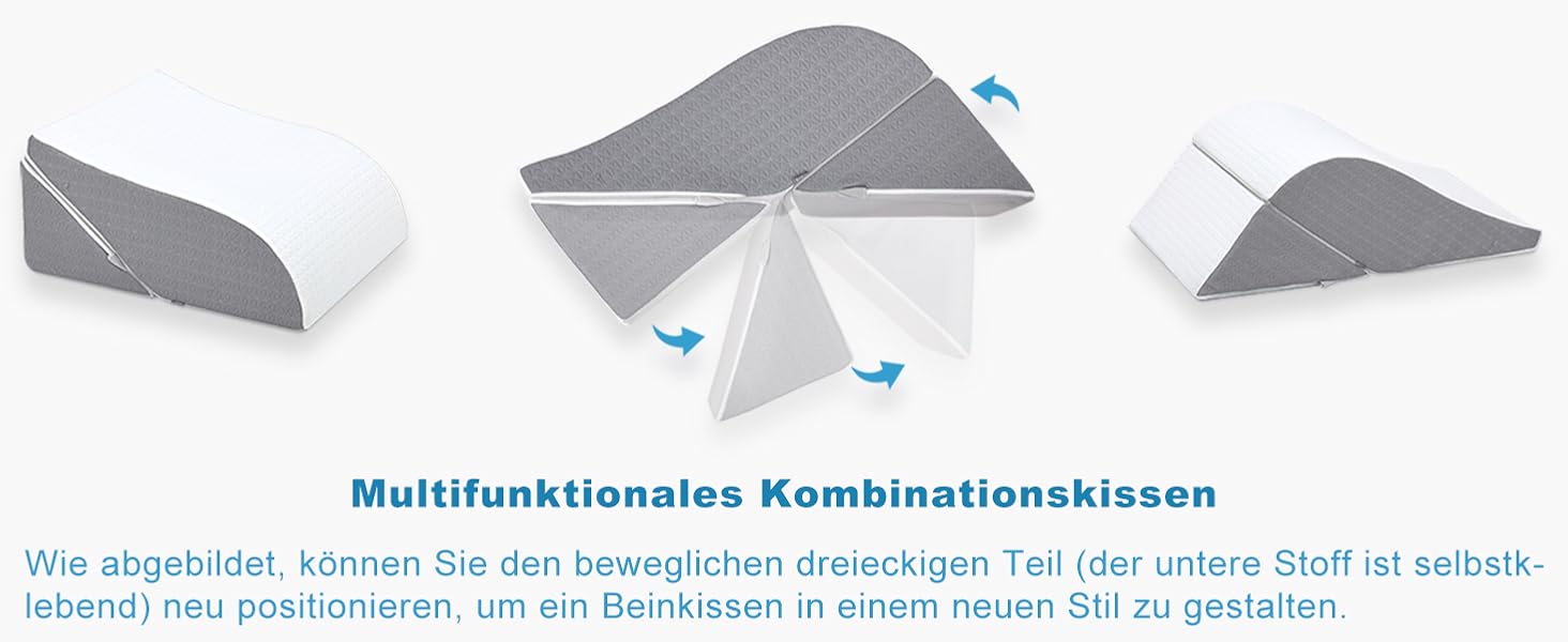 Подушка для ніг та колін 2-в-1 HAVARGO — ортопедичний підйомник для ніг із пінополіуретану для зняття набряків та покращення кровообігу, регульована висота