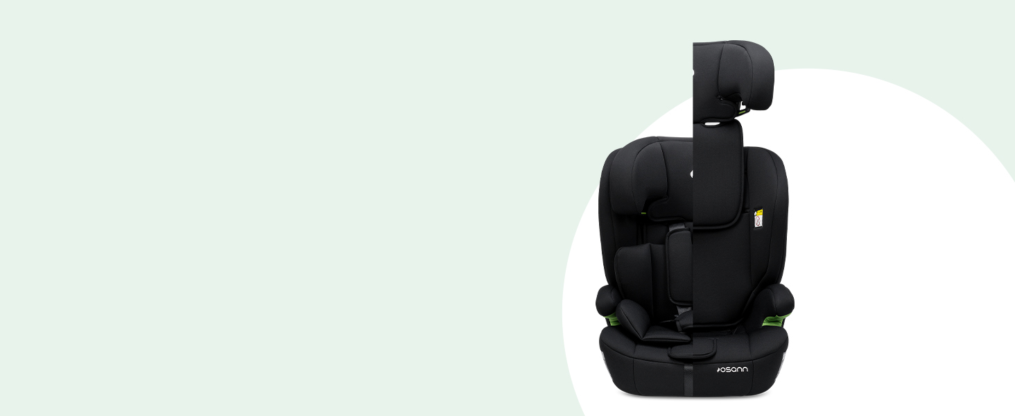 Автокрісло Osann Resa Kindersitz 76-150 см, i-Size, 1 рік+, без Isofix, 5-точкова система, регульований підголівник, чорний