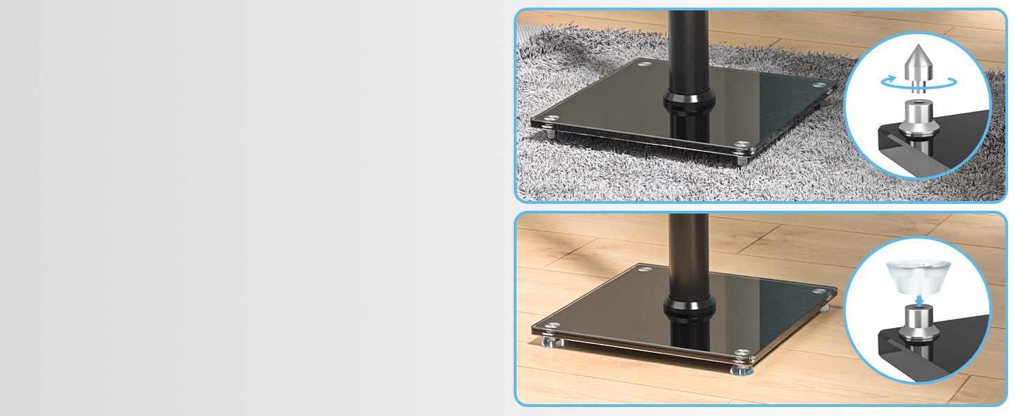 Підставка для колонок 5Rcom з кабелепроводом, регульована по висоті, пара. Підходить для саундбарів, студійних моніторів та колонок. Максимальне навантаження: 5 кг