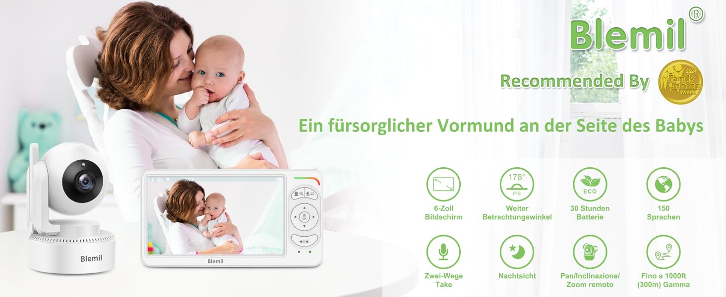 Відеоняня Blemil з камерою та аудіо, 5