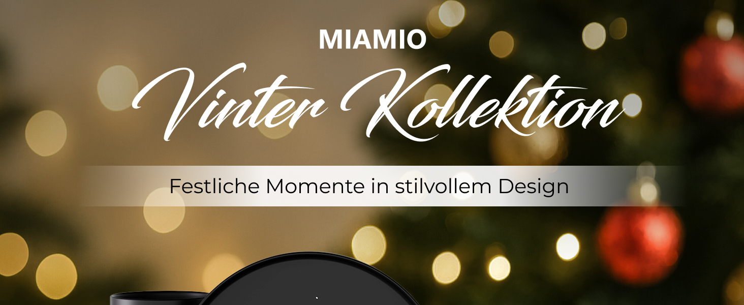Набір чашок Miamio на Новий Рік, 4 шт, 500 мл (чорні) / Кавові чашки для святкування, мінімалістичний зимовий дизайн, подарунок на Новий Рік, безпечні для миття в посудомийній машині та використання в мікрохвильовій печі – Зимова колекція