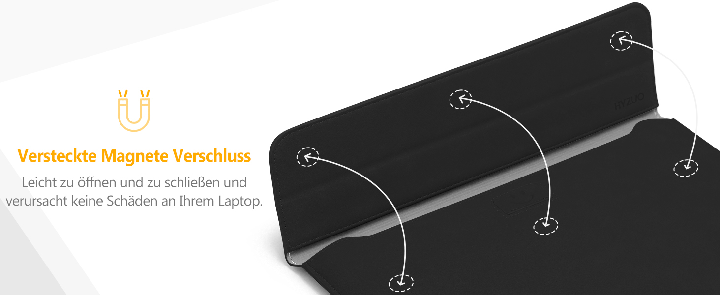 Чохол-сумка для MacBook 15 дюймів з підставкою, захисний кейс HYZUO, чорний