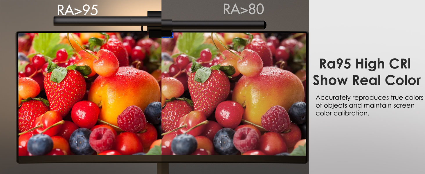 Quntis Лампа для монітора з підсвічуванням 42,5 см, RGB, з пультом дистанційного керування, регулювання яскравості та колірної температури, для офісу та дому