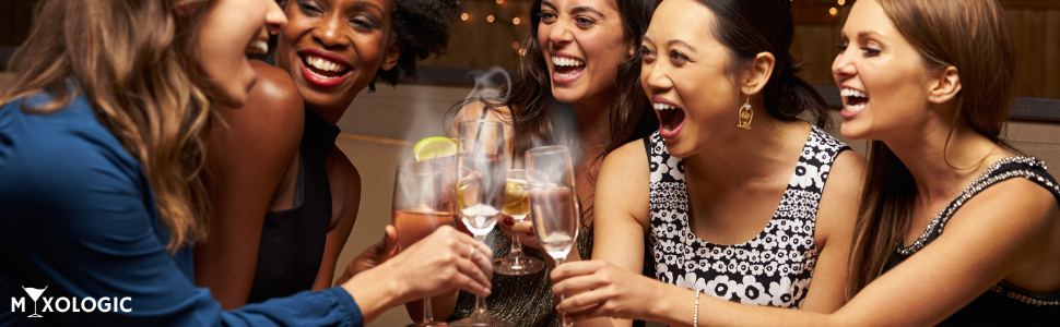 Комплект для копчення коктейлів MIXOLOGIC: набір для віскі, 6 дерев'яних чіпсів, камені для віскі та аксесуари для Old Fashioned