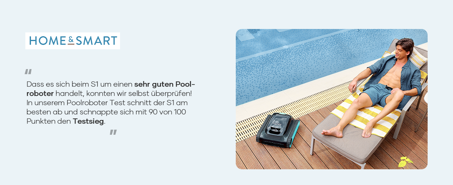 AIPER Scuba S1 Робот-пилосос для басейну, автоматичне очищення дна та стін, ультратонкий фільтр 3 мкм, 180 хвилин роботи, 15900 л/год, керування через додаток, для вбудованих басейнів, синій