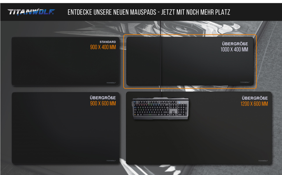 Килимок для миші TITANWOLF XXXL 1000x600 мм - великий ігровий килимок з мотивами для покращеної точності та швидкості