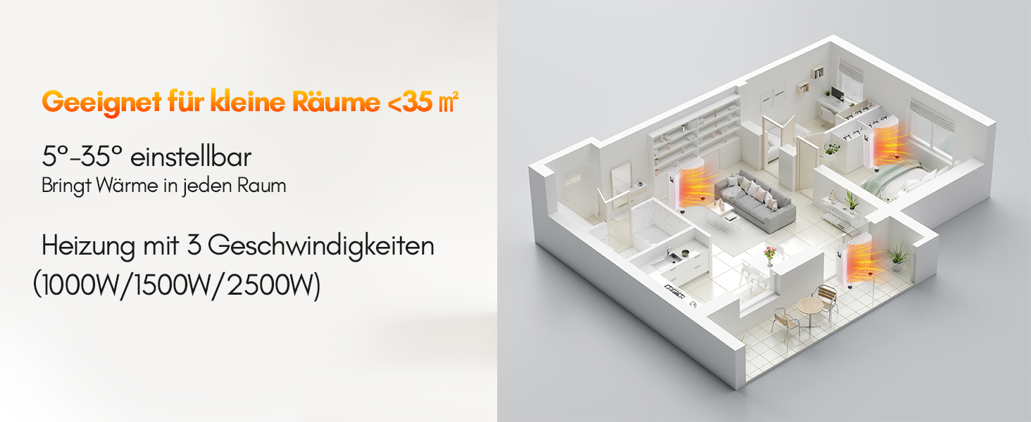 Електричний конвектор Daromigo з термостатом та Wi-Fi, 2000W, IP24, настінний, інфрачервоний, чорний, енергозберігаючий