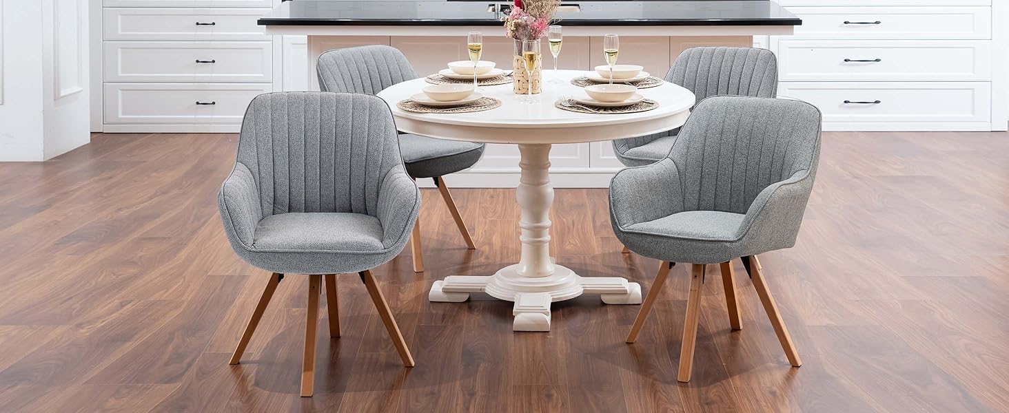 Крісло для їдальні Cosy - обертове, з підлокітниками, зелене, на дерев'яних ніжках