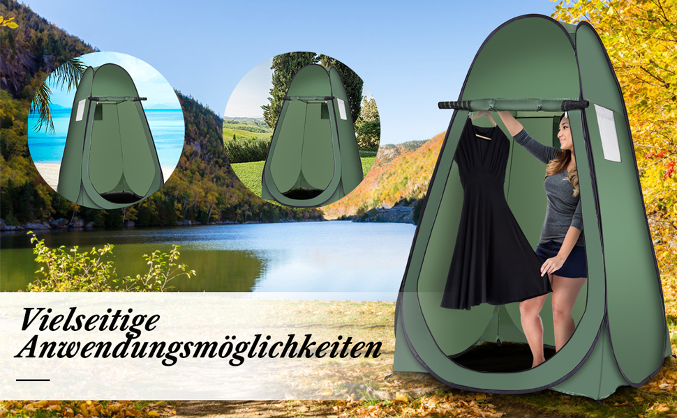 Намет-роздягальня Relax4Life Pop-up, душовий намет, туалетний намет, 120x120x190 см (зелений)