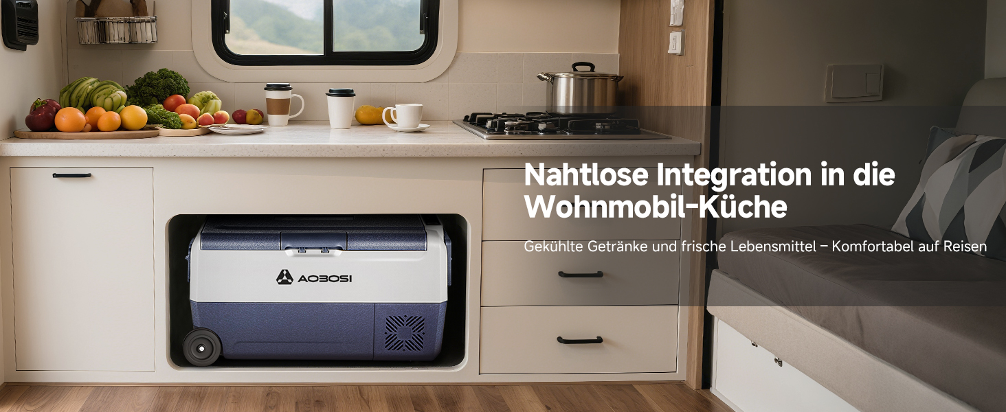 Автомобільний компресорний холодильник AAOBOSI 50л з Wi-Fi, 12/24V та 220V, -20°C для авто, кемпінгу, подорожей, двозонний, з регулюванням температури