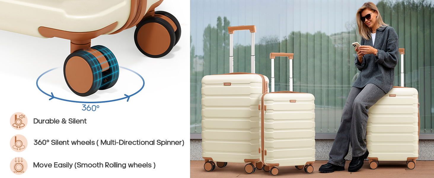 Набір валіз Roadcheer 5 в 1: рожевий дорожній набір з полікарбонату з TSA-замком | Чемодан на коліщатках, рюкзак, кулькові сумки, сумка для взуття