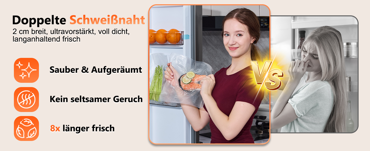 Вакууматор MZROT для продуктів харчування, -95кПа, 230Вт, з подвійним швом, 10 режимів (сухий/вологий), вбудованим різаком, чорно-сріблястий (в комплекті рулон та 15 пакетів)