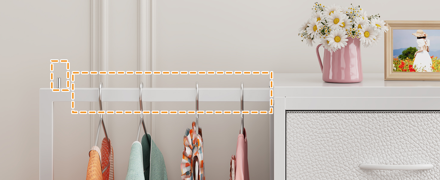 Комод 111 см з 4 висувними ящиками з тканини, полиця для одягу, білий комод для спальні, вітальні, передпокою, шафа для одягу, подарунок, 30T x 76.5B x 111H см (4 ящики), білий