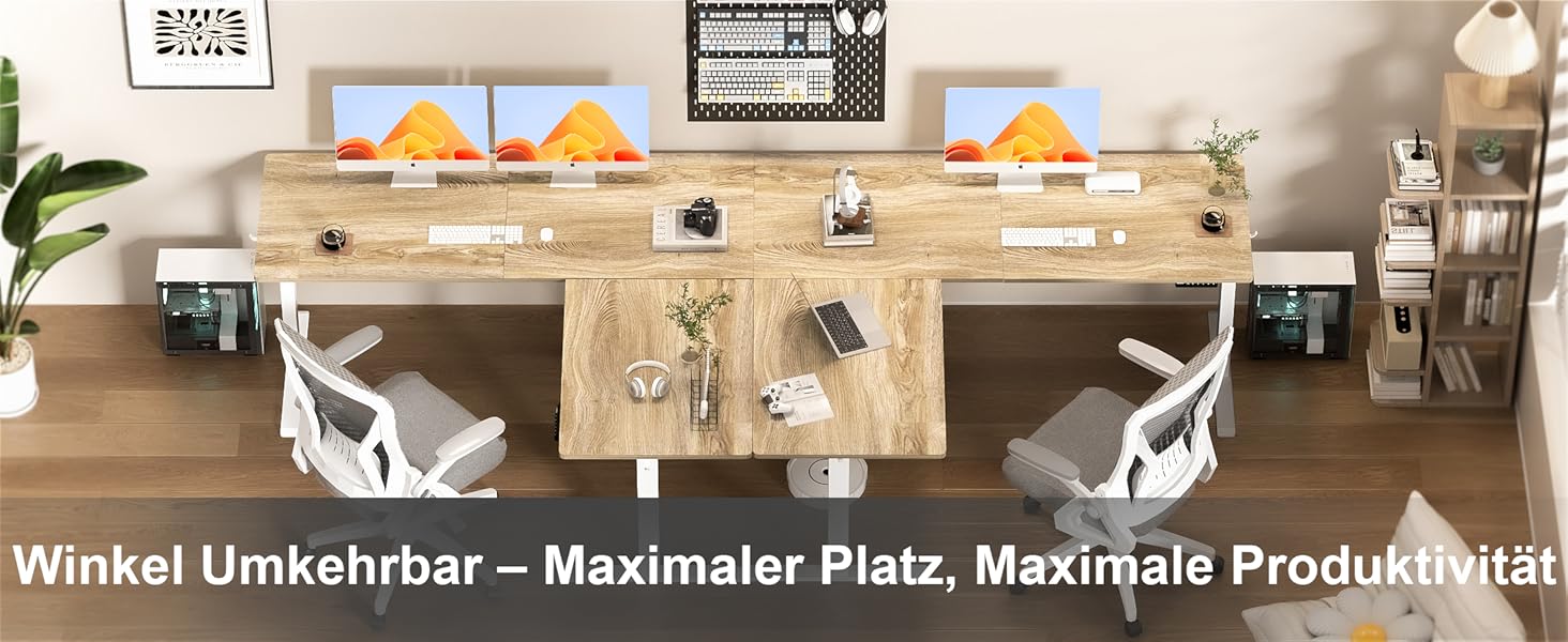 Електричний кутовий стіл BEXEVUE з регулюванням висоти 160x140 см, 3 режими пам'яті, антиколізійна технологія, ліворуч/праворуч, ергономічний комп'ютерний стіл, матеріал: акорн