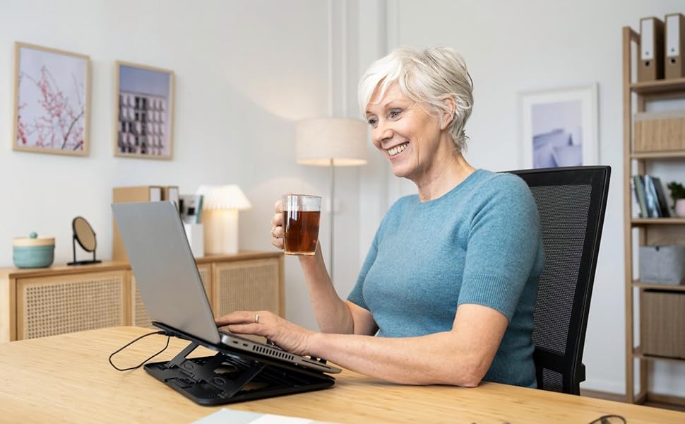 Підставка для ноутбука Trust Zeff, регульована висота, 16 дюймів, чорна, для Lenovo, Macbook, HP, Dell, офіс, дім