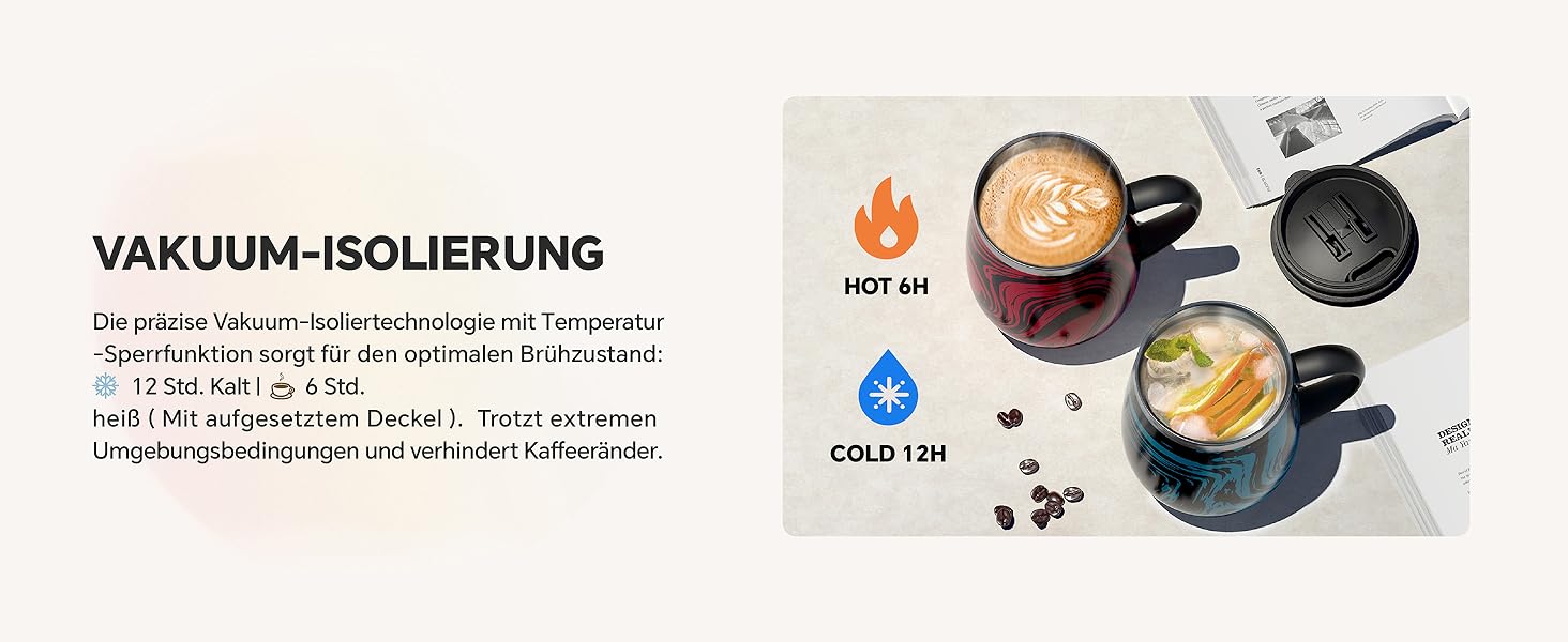 Кружка для кави та чаю Ideus 470 мл з нержавіючої сталі, подвійні стінки, ізольована, з неслизьким ручним тримачем та кришкою-модулем, великий об'єм, колір: трав'яний зелений