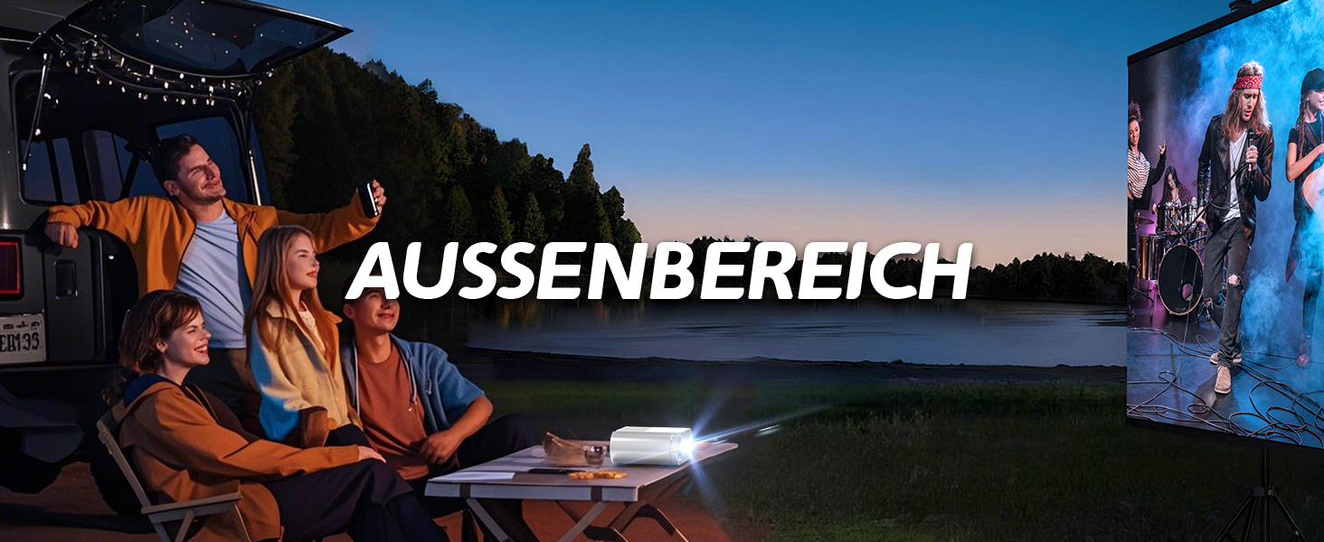 Міні проєктор Beamer Bluetooth WiFi 1080P: Підтримка iPhone/Android, HDMI, USB, Fire Stick, PS5. Компактний проєктор для телефону, фільмів, дому та відпочинку на природі