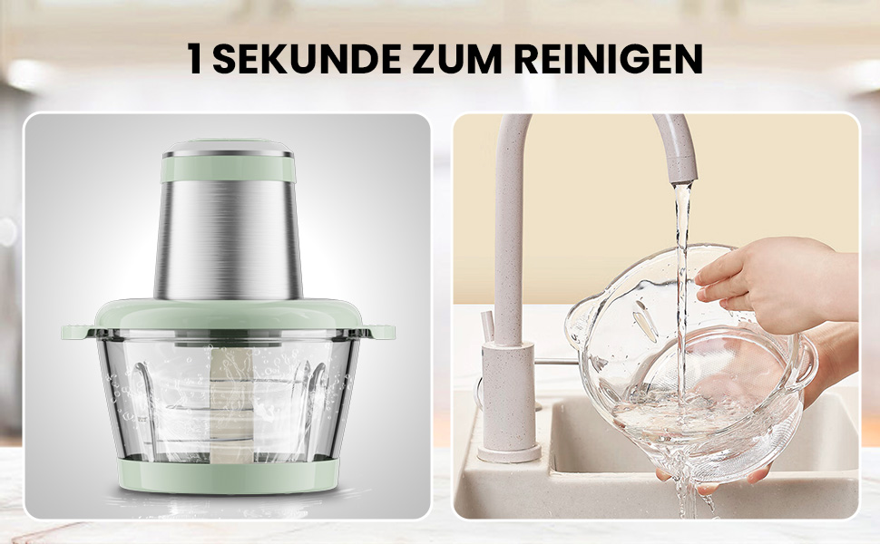 Електричний подрібнювач для кухні ESoundvol 400W з чашею 2л та 4 лезами з нержавіючої сталі - для м'яса, овочів, горіхів, дитячого харчування