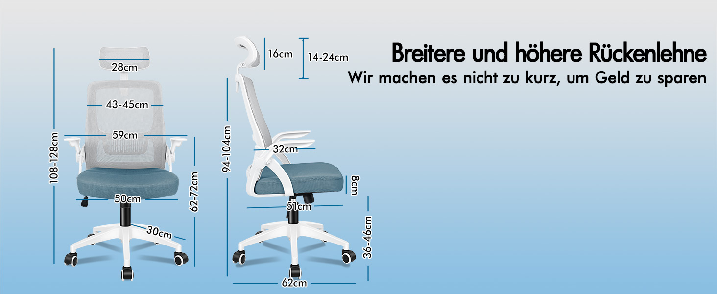 Офісний крісло ALFORDSON з динамічною підтримкою попереку, чорний (Arc - Синій та Сірий)