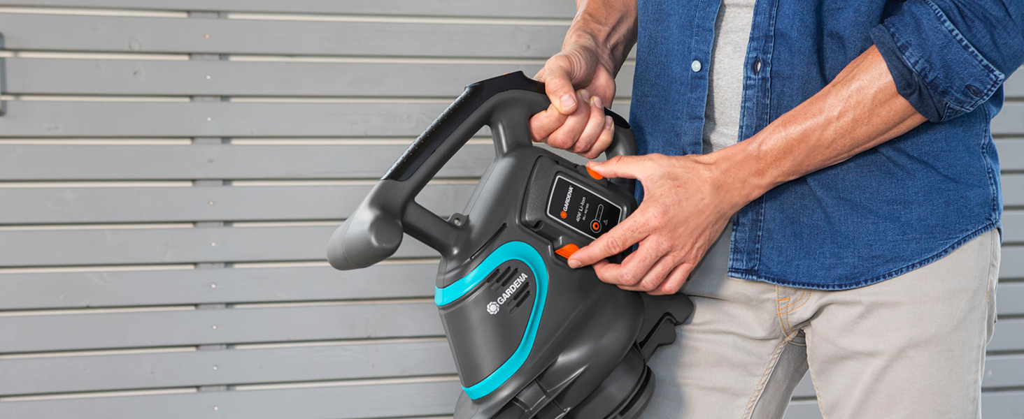 Садовий повітродув та пилосос Gardena ErgoJet 3000: потужний повітродув/пилосос з функцією подрібнення листя та збірником, 40V, без акумулятора