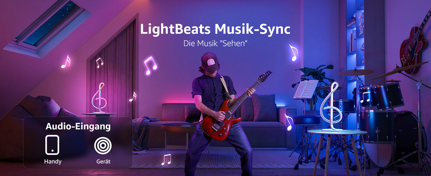 Lepro AI розумна настільна лампа TB2 з персоналізованим AI-дизайном освітлення, синхронізація з музикою/керування через додаток, регулювання яскравості, RGB+IC технологія, сумісна з Alexa/Google, без пульта керування, дизайн 'Скрябін'