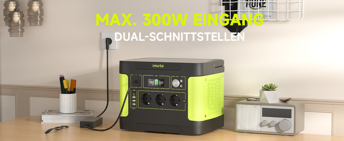 Портативна електростанція Imuto T1200G, 1531 Вт·год, 1200 Вт (пік 2200 Вт), 11 портів, для дому, RV, кемпінгу, CPAP