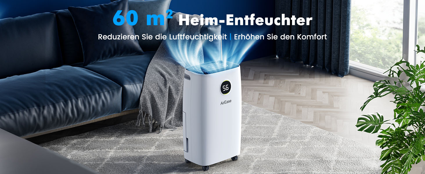 Електричний осушувач повітря для авто та кімнати 25м²/122м³, з LED дисплеєм, датчиком рівня води, фільтром, таймером, гарантія 10 років, білий