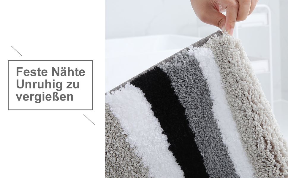 М'які нековзні Килимки для ванної кімнати з м'яким ворсом, вбираючі Килимки для ванної, миються пухнасті Килимки для ванної з мікрофібри (60 х 90 см, чорний / сірий)