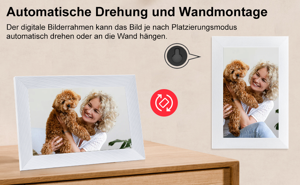 Цифровий фоторамка Frameo 15.6 дюймів, 32 GB, FHD IPS сенсорний екран, Wi-Fi, чорно-білий