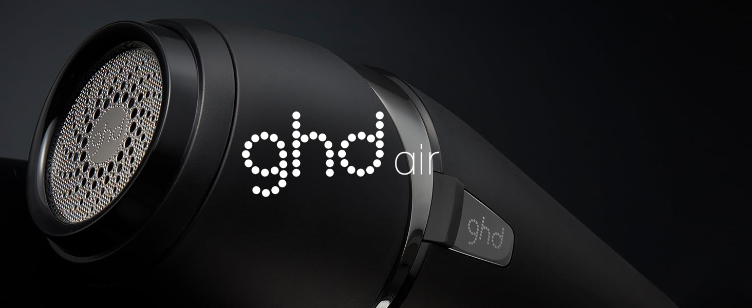 Фен GHD Air, професійний, потужний фен з іонною технологією, чорний (з технологією Ion і довгим кабелем)