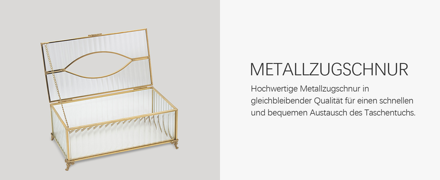 Скляна коробка для серветок SLHEQING Gold - органайзер для косметичних серветок, прямокутна модель для ванної, вітальні, спальні, офісу