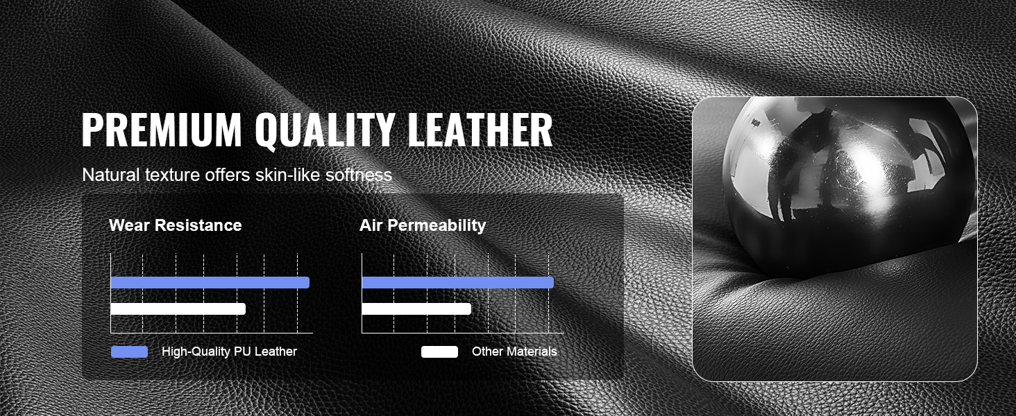 Крісло офісне VEVOR для начальника з підніжкою, шкіра PU, біле, регульоване по висоті (0-80 мм), вантажопідйомність 181,43 кг, 860 x 610 мм, поворотне