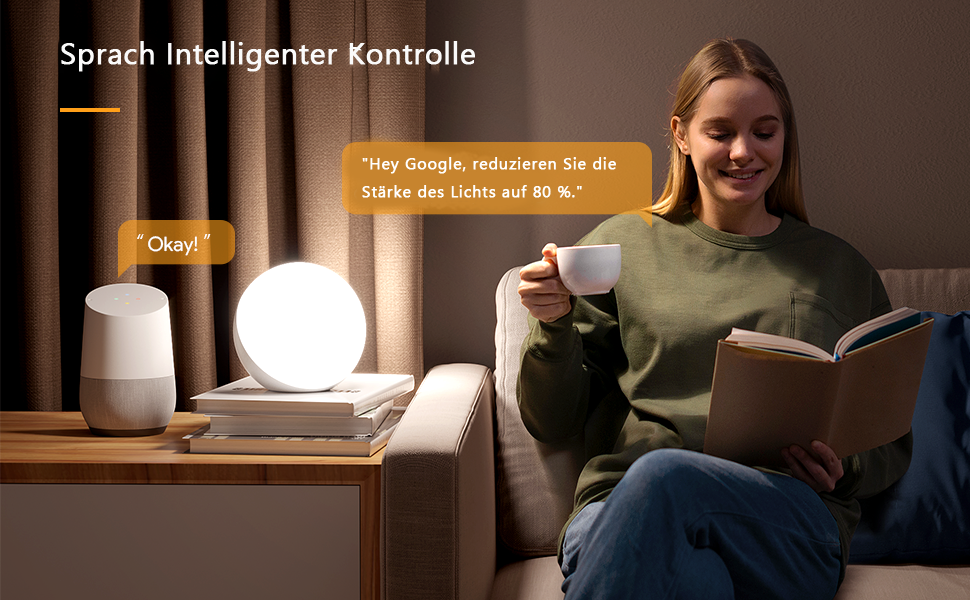 Hifree LED лампа настільна розумна, торшери з сенсорним керуванням, диммування, сумісна з Alexa та Google Assistant, Wi-Fi, нічник, настрій, безпечна для дітей