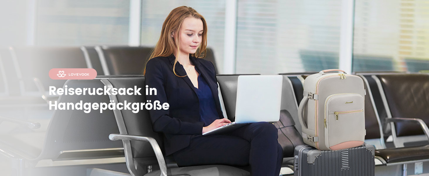 LOVEVOOK Рюкзак ручної об'єм Ryanair, 40x20x25 см, для ноутбука 13.3