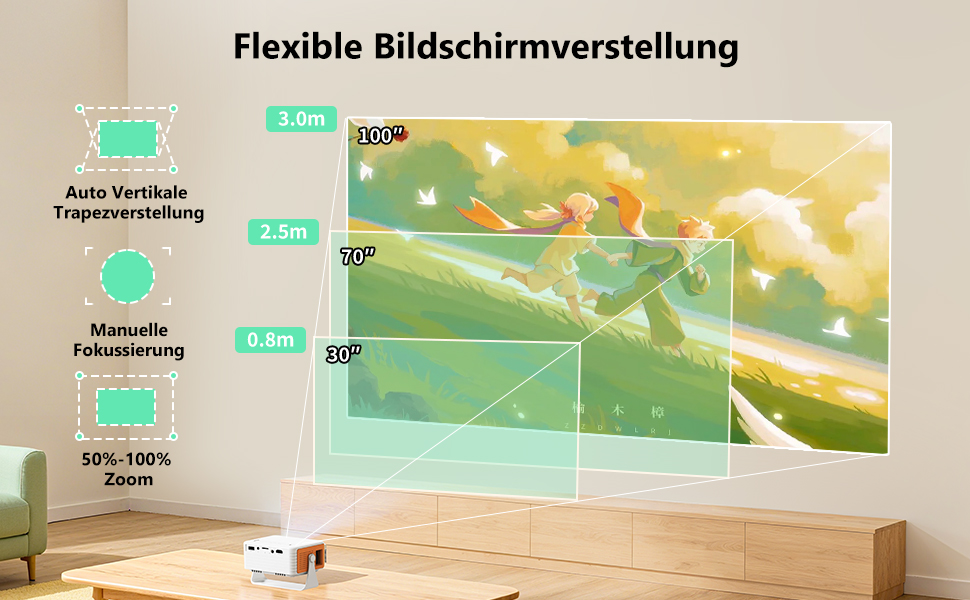 Міні проектор YOTON Y3 1080P: портативний для кінотеатру вдома, з авто-корекцією та HDMI/USB/Phone/PS5, жовтий