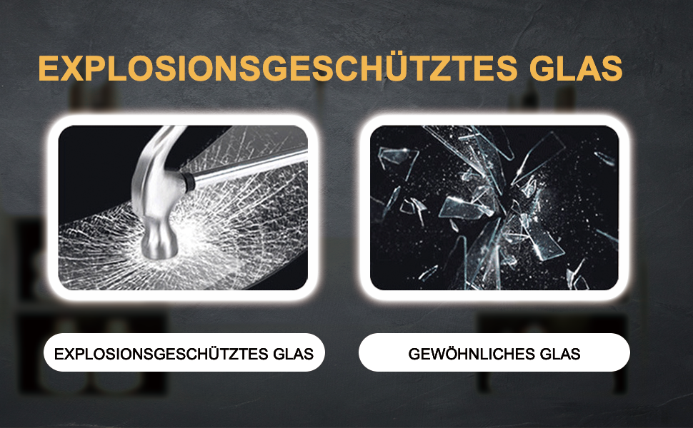 Дзеркало для ванної кімнати Puchika з підсвічуванням, LED-дзеркало 50x70 см, регульоване, тепле/холодне/нейтральне світло 3000-6400K, IP44, A+, сенсорне керування, 3 кольори світла