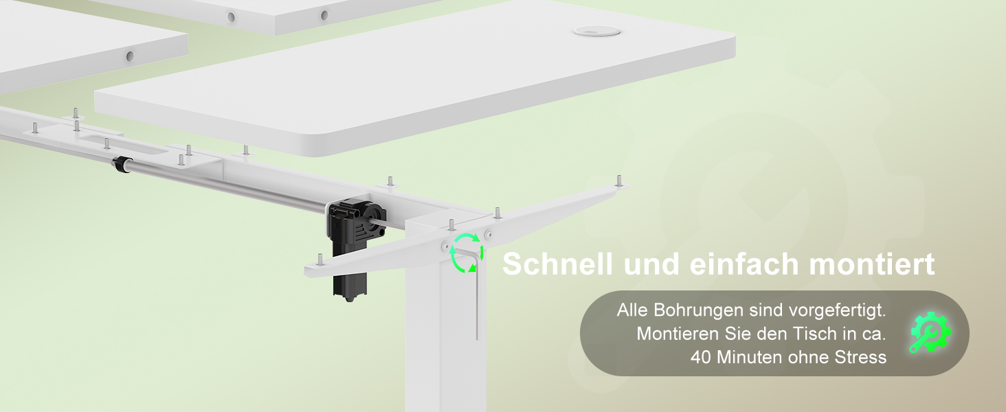 Електричний стіл Devoko з регулюванням висоти 200x80 см, білий, з USB-C зарядкою та органайзером для кабелів