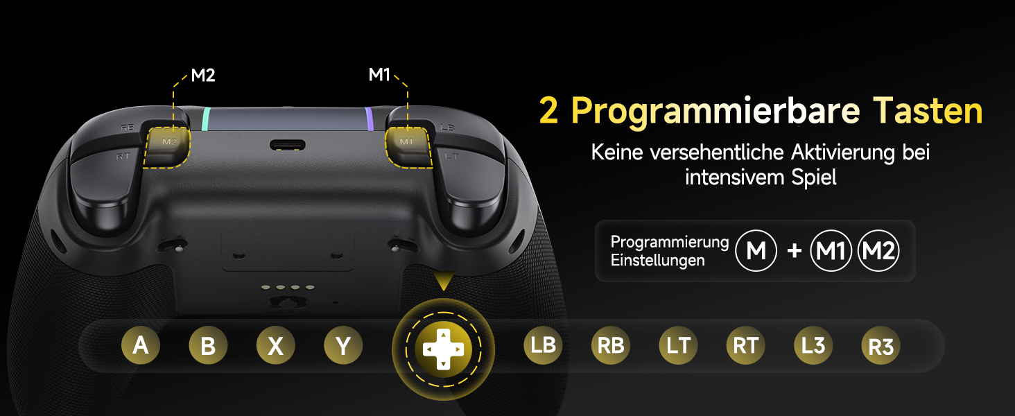 Бездротовий контролер EasySMX X05PRO для ПК, Switch, Android, iOS - ігровий контролер з тихими клавішами, Hall-joystick, 1000mAh акумулятор