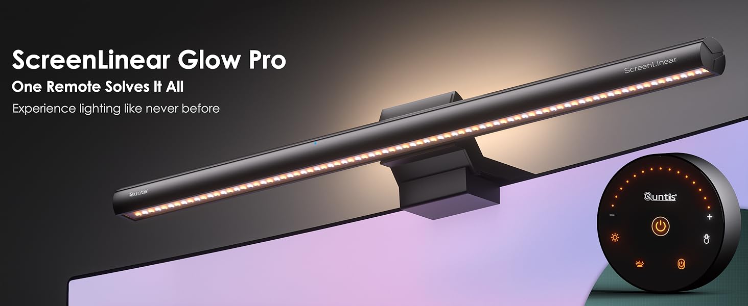 Quntis Лампа для монітора з підсвічуванням 42,5 см, RGB, з пультом дистанційного керування, регулювання яскравості та колірної температури, для офісу та дому