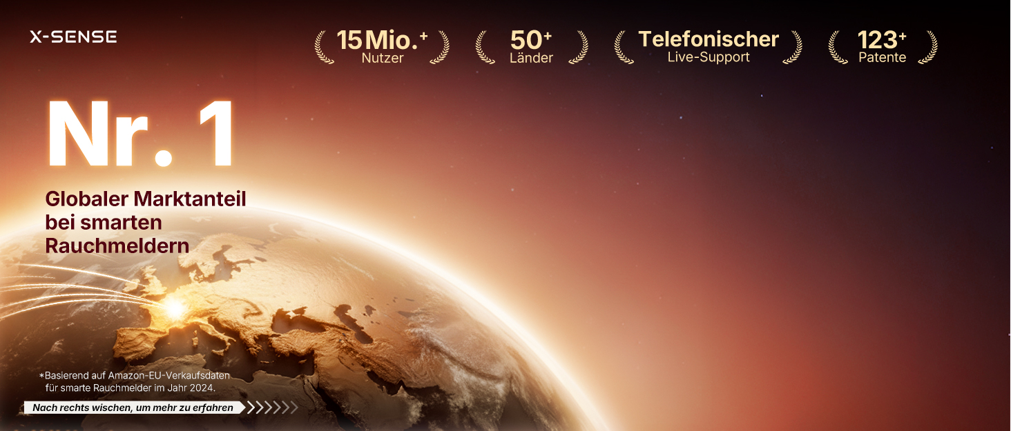 X-Sense комплект димових датчиків з базовою станцією SBS50 (6 шт.), сертифікований EN 14604, Wi-Fi, сумісний з додатком X-Sense Home Security, білий