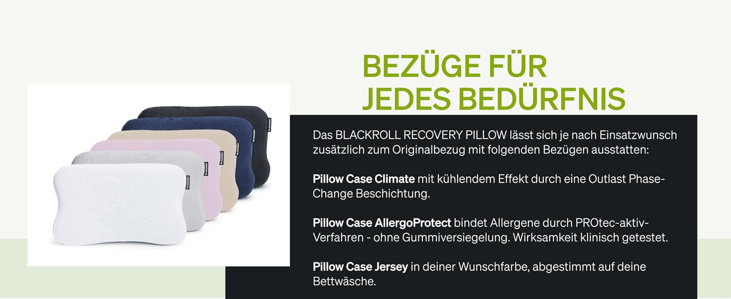BLACKROLL® Recovery Pillow Set Jersey Anthrazit: ергономічна подушка для шиї та голови з Memory Foam (з додатковим чохлом), Made in Germany
