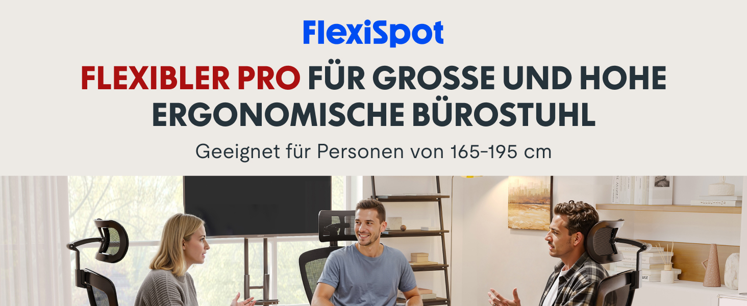 Офісний стіл FLEXISPOT Pro (Чорний Mesh): ергономічний крісло з регульованою підголівником, підлокітниками та поперековою підтримкою, функція гойдання 120° для дому, офісу та робочого кабінету
