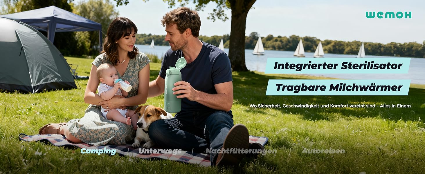 Портативний підігрівач для пляшечок Wemoh з самоочищенням, точним контролем температури, 450 мл та швидким нагрівом 100W для дитячого харчування та води