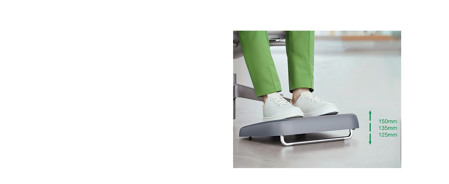 Підніжка для столу Leitz, регульована, для офісу та дому, знімає біль у спині та плечах, тканинний чохол, сертифікат IGR, серія Ergo Cosy, сіра, 53710089