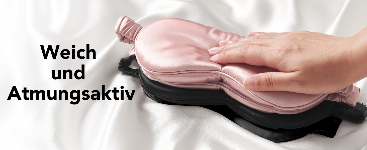 Маска для сну LitBear з шовку для тих, хто спить на боці, 100% шовк 22 momme 6A тутового шовку, повна світлонепроникність, для жінок та чоловіків, з косметичкою та гумкою для волосся, колір рожевий