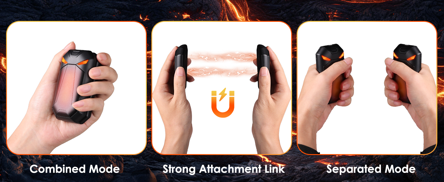 Електричні грілки для рук YAZDEKY 2 шт. - подарунок для чоловіків, 6000mAh, акумуляторні, чорні