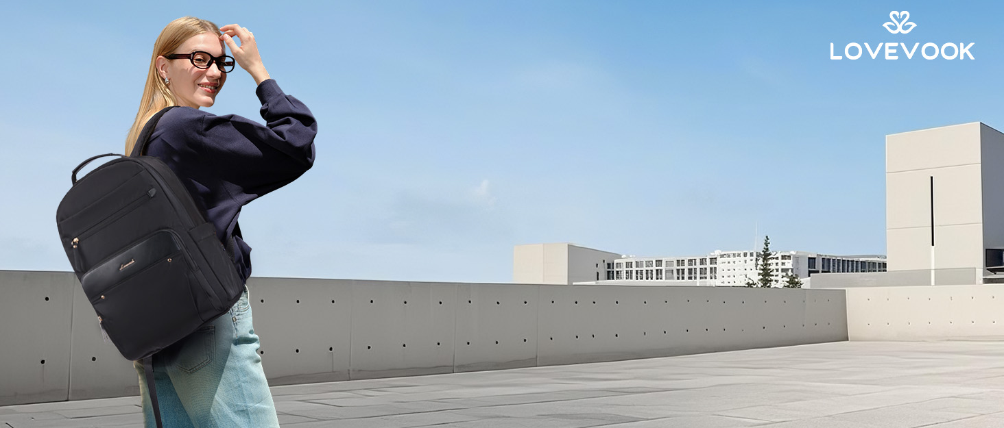 LOVEVOOK Рюкзак для ноутбука, чорний, 15.6 дюймів: водонепроникний, для роботи, навчання, подорожей