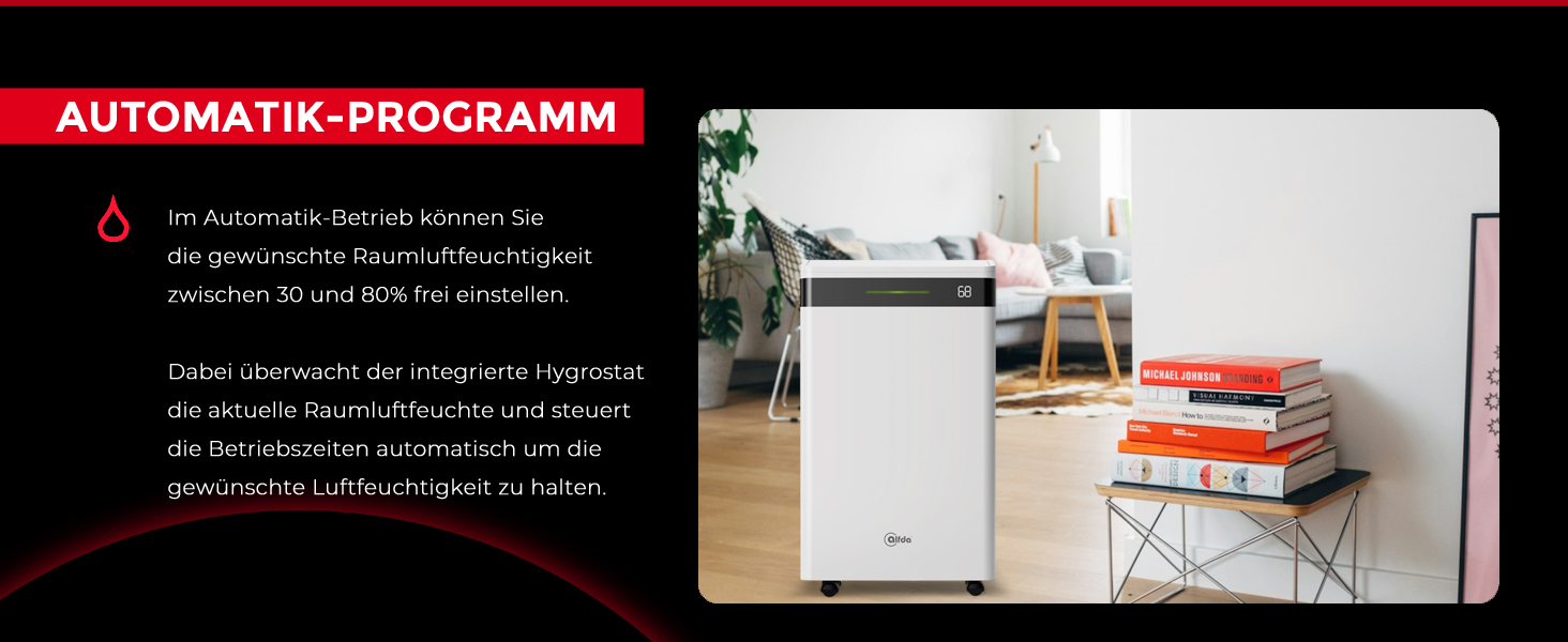 Електричний осушувач повітря AEF2000 - 20 л/день, до 30 м², тихий, з автовимкненням, гігростатом та сенсорним дисплеєм. Ідеально для спальні та ванної кімнати. З керуванням через додаток.